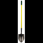 Shovel, #2 blade width, 48 in. handle length, Round shovel type, Fiberglass handle