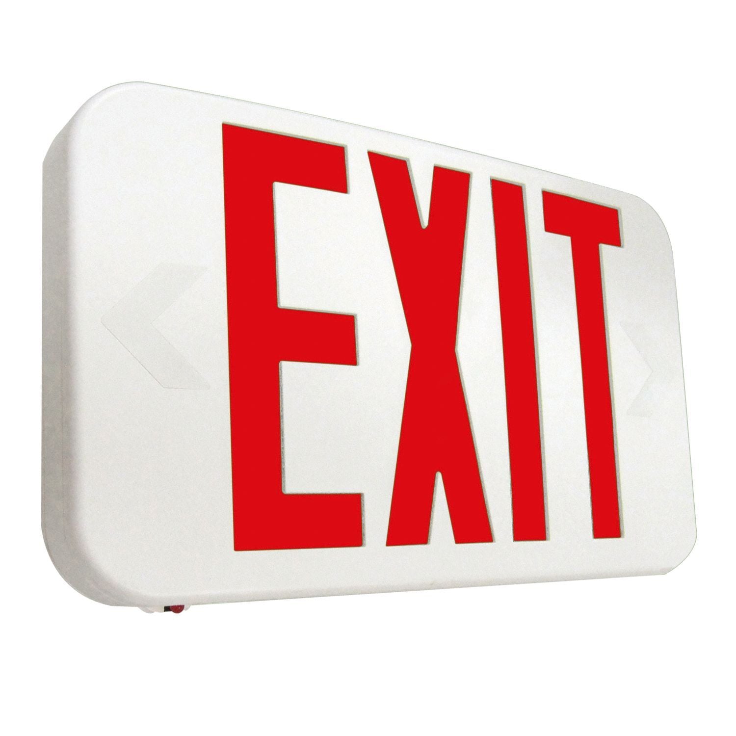 Self Powered, White Housing, LED Exit, Red Letters