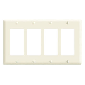 4-Gang Decora/GFCI Device Decora Wallplate/Faceplate, Standard Size, Thermoset, Device Mount - Brown