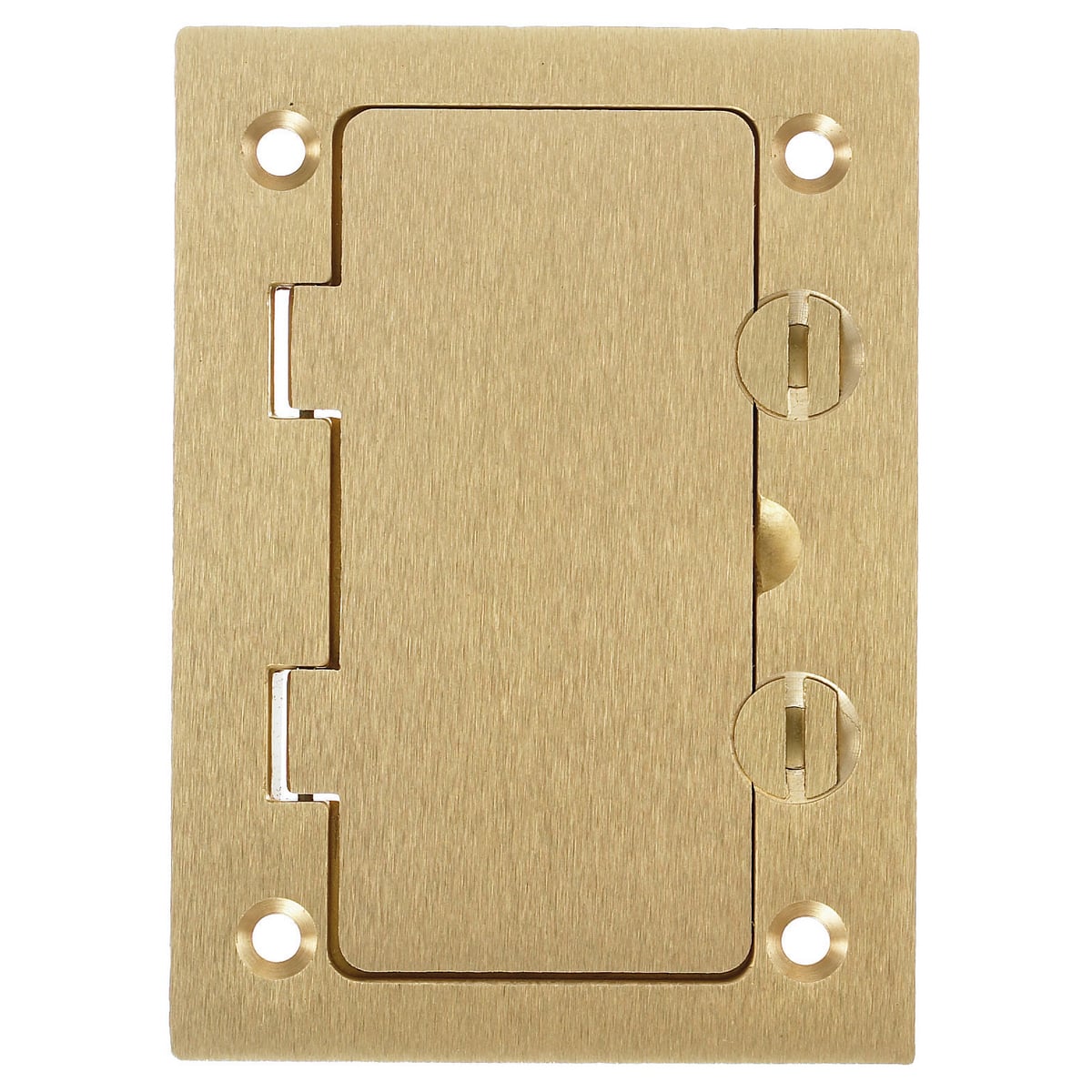 Flush Concrete Floor Box Series, 1-Gang Cover, Rectangular, StyleLine Decorator, Brass