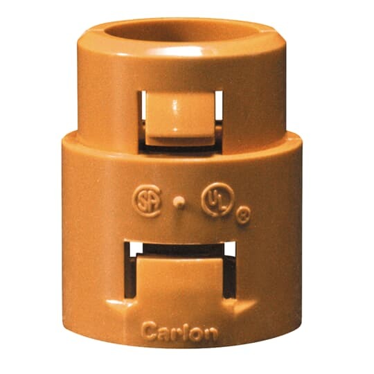 Snap-In Adapter, Size 1 Inch, Length 1.66 Inches, Material PVDF, Color Orange, Pack of 20