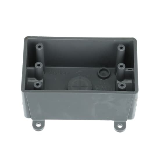 Single Gang Weatherproof T-Box, Length 4.56 Inches, Width 2.80 Inches, Depth 2 Inches, Cable Entry Size 1/2 Inch, Material PVC, Color Gray, Pack of 10