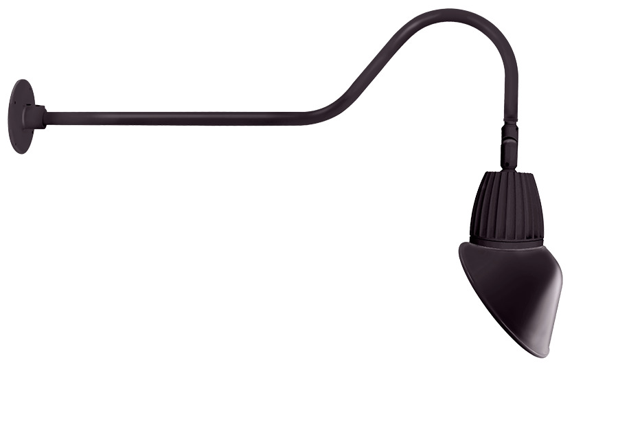 Gooseneck Style2 26W, 4000k, LED 11 Inch AngLED Cone Shade, Bronze