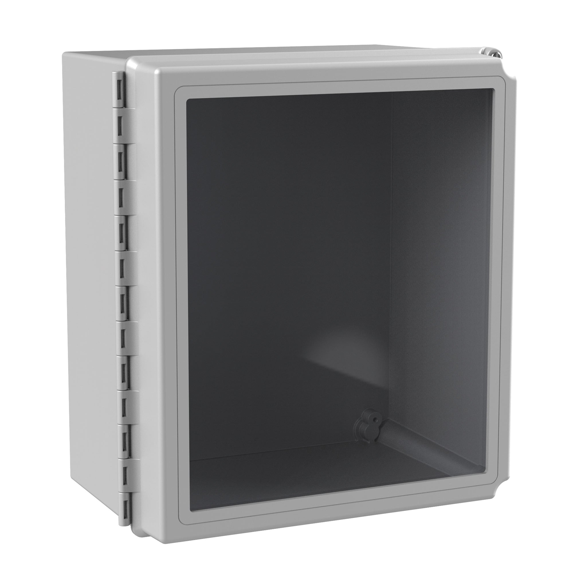 Continuous Hinge Window Cover Enclosure 4X, 14x12x8, Light Gray, Fiberglass