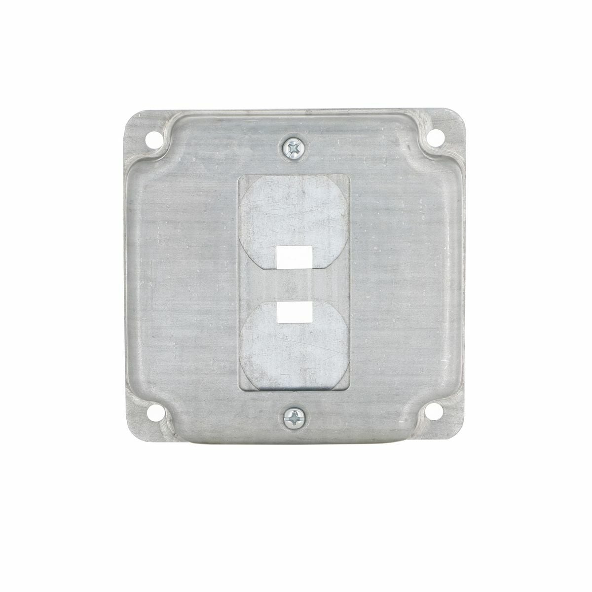 4 In. Square Crushed Corner Covers - Raised 1/2 In., Universal for1Device: 1 GFCI, 1 Duplex, or 1 Toggle (Insert Plates)