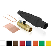 Female Plug, Contact & Insulator, Cam-Type, Detachable, Single Set Screw Termination, 2/0 - 4/0 AWG, 400 Amp Max, 16 Series Taper Nose, Type 3R "While-in-Use"-White