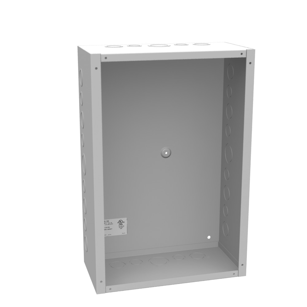 18x6x12 Screw Cover Type 1 UL Listed Steel Knockouts ANSI 61 Gray Cover with Teardrop Slots Mounting Holes in Back