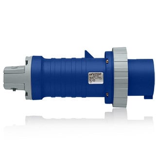 60 Amp, 250 Volt 3-Phase, IEC 309-1 & 309-2, 3P, 4W, North American-Rated Pin & Sleeve Plug, Industrial Grade, IP67, Watertight - Blue