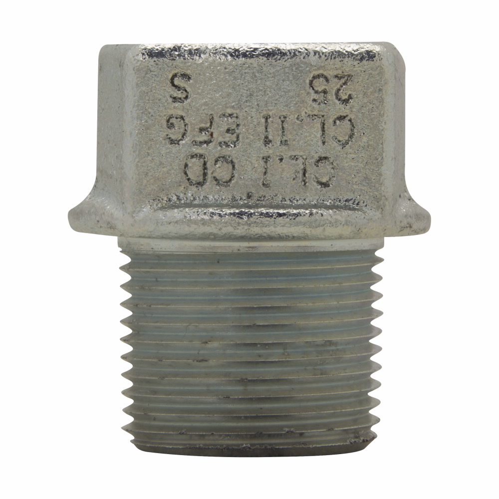 Eaton Crouse-Hinds series ES sealing hub, 1-1/2" female hub size, 2" male hub size, Feraloy iron alloy
