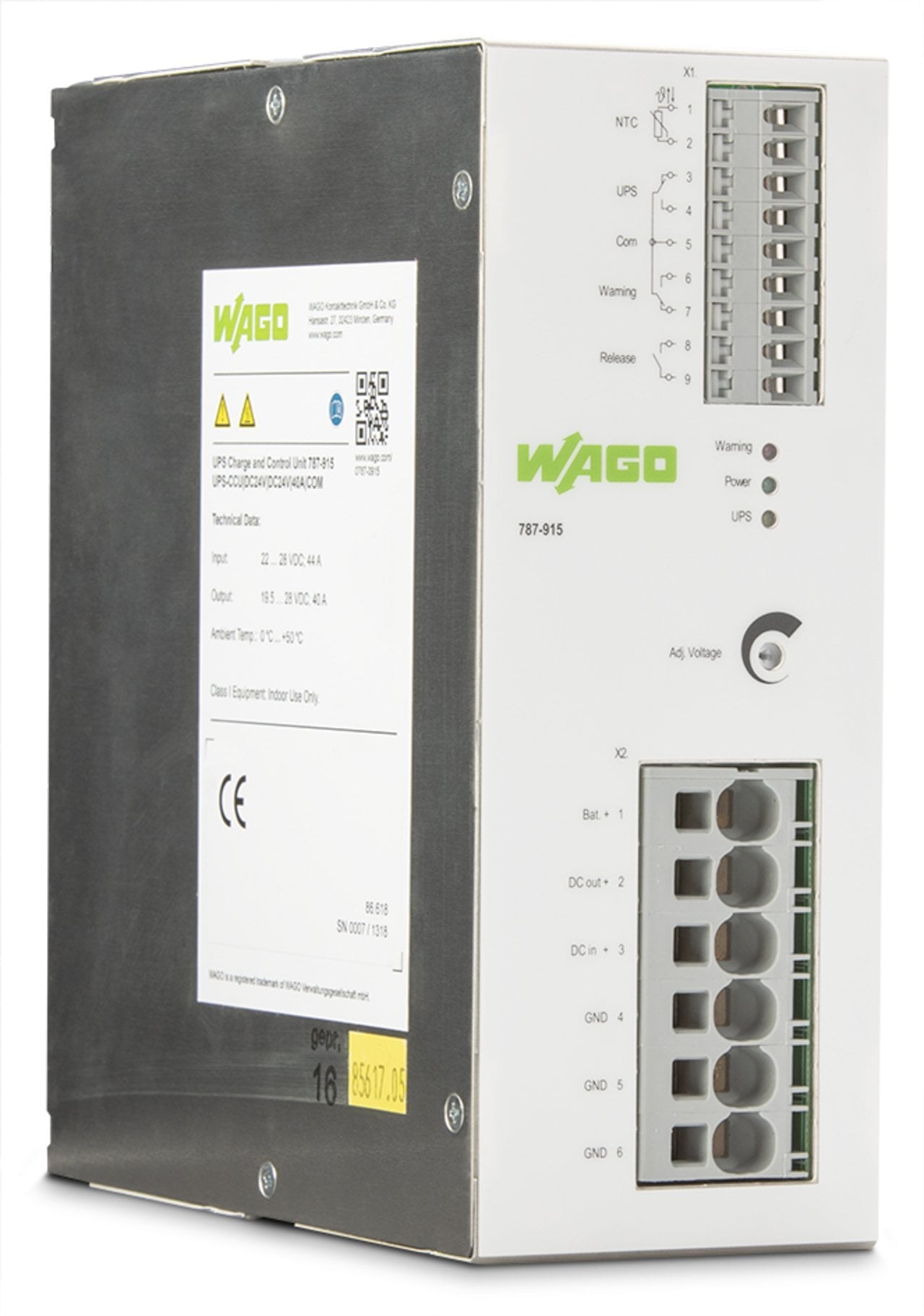 UPS charger and controller; 24 VDC input voltage; 24 VDC output voltage; 40 A output current