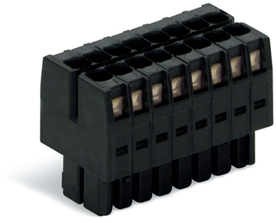 1-conductor female connector, 2-row; CAGE CLAMP; 1.5 mm; Pin spacing 3.5 mm; 10-pole; 100% protected against mismating; 1,50 mm; black