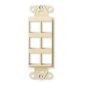 QuickPort Decora Plus Insert, 6-Port, Light Almond