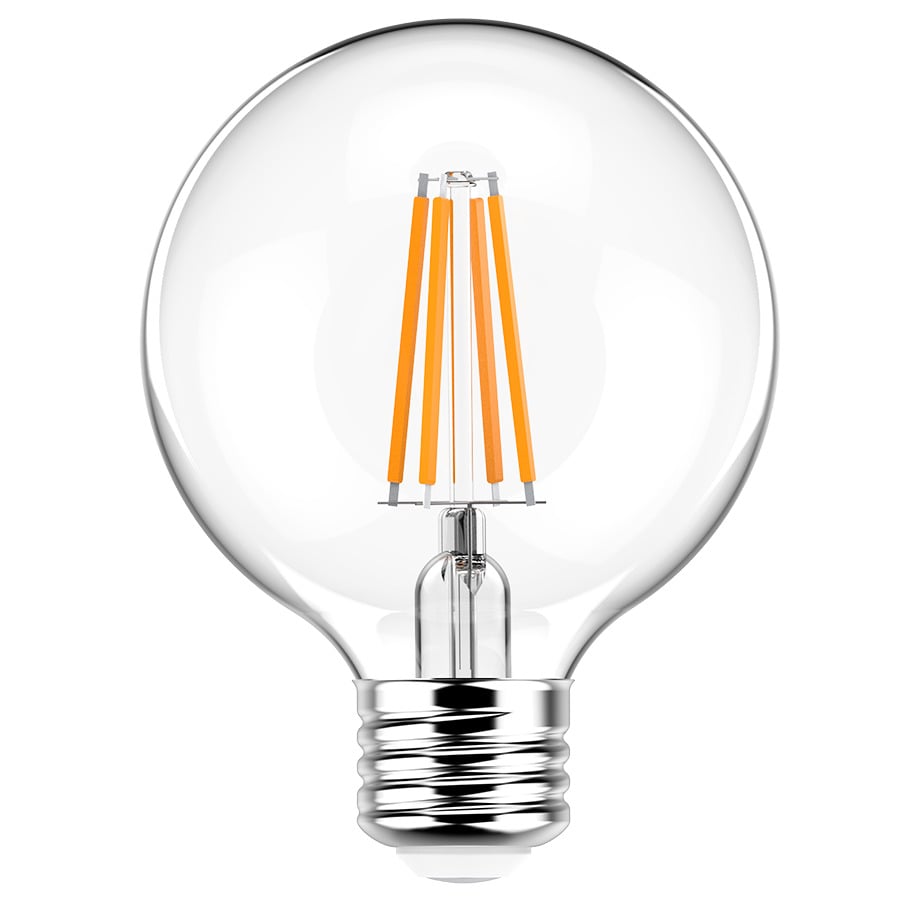 Filament G25 3.8W,40 EQ, 350Lm, Base E26, 90CRI, 2700k, Dimmable, Clear