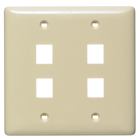 NetSelect Products, Wall, Without Label, 2-Gang, 4-Port, Electric Ivory