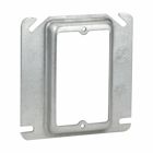 Eaton Crouse-Hinds series Square Mud Ring, 4", Steel, 1/2" raised, 3.8 cubic inch capacity