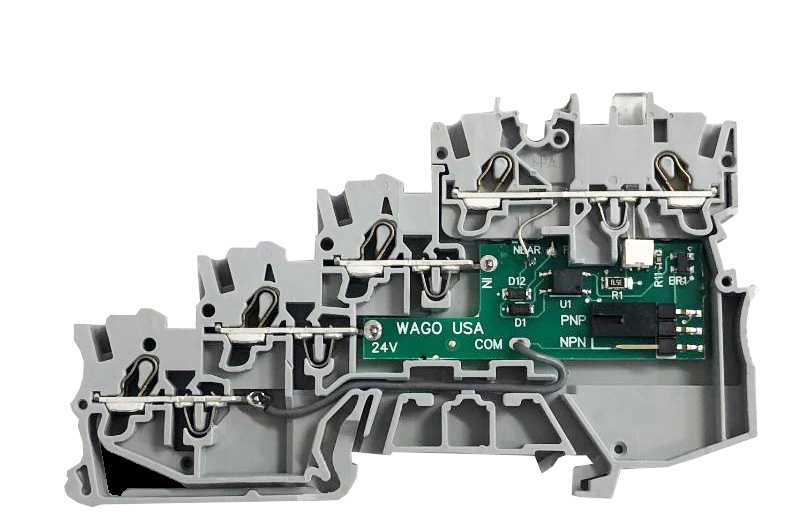 4-conductor sensor terminal block; with colored conductor entries; 1 mm; Push-in CAGE CLAMP; 1,00 mm; gray