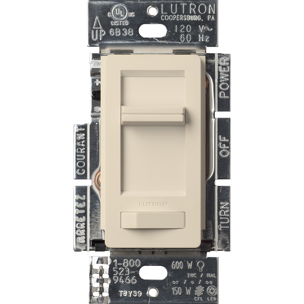 Lumea LED+ Dimmer for LED, halogen, and incandescent dimmable bulbs in light almond