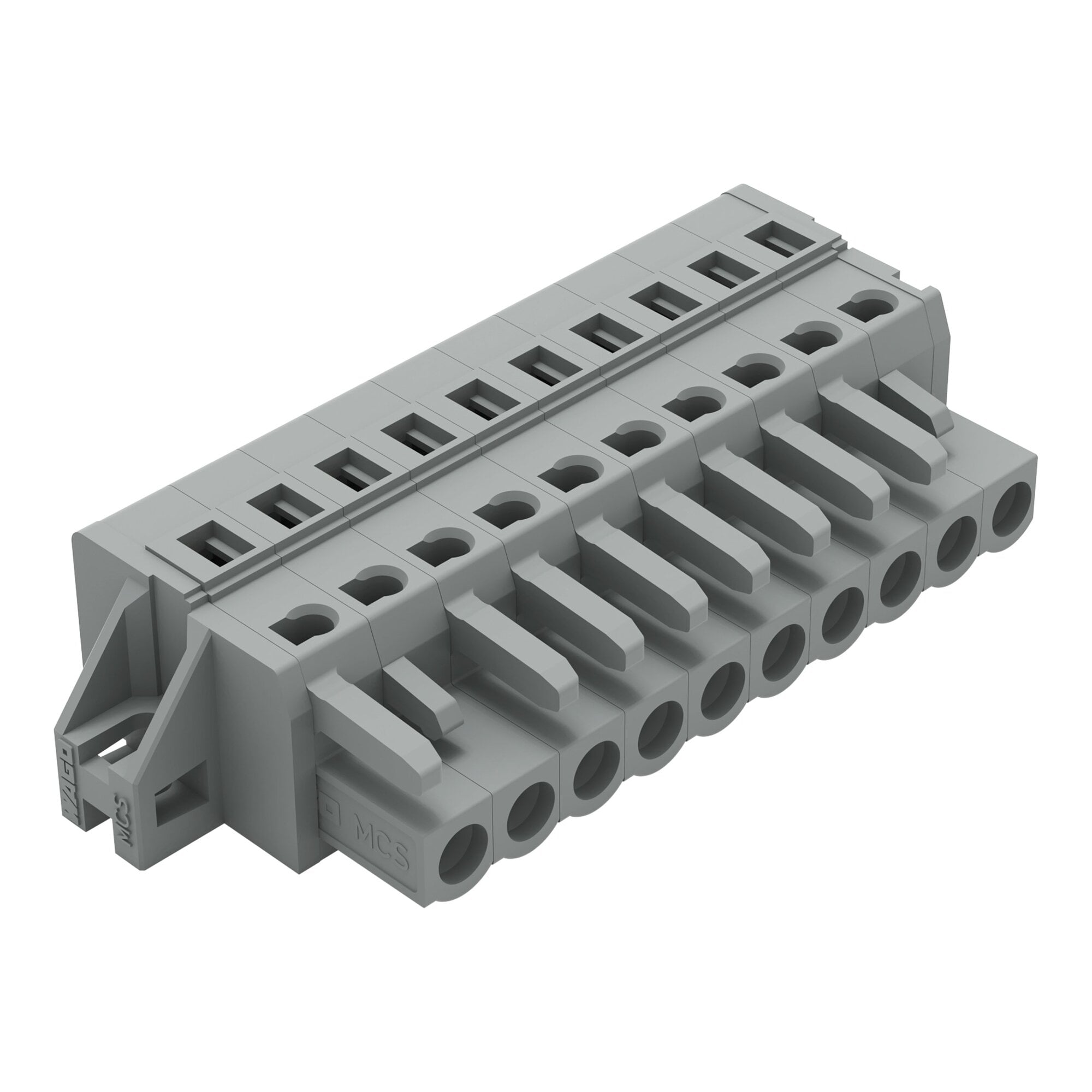 1-conductor female connector; CAGE CLAMP; 2.5 mm; Pin spacing 5 mm; 10-pole; clamping collar; 2,50 mm; gray