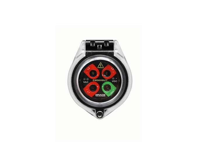 Chekvolt Voltage Indicator and Absence of Voltage tester includes clear security cap and horizontal and flange warning labels