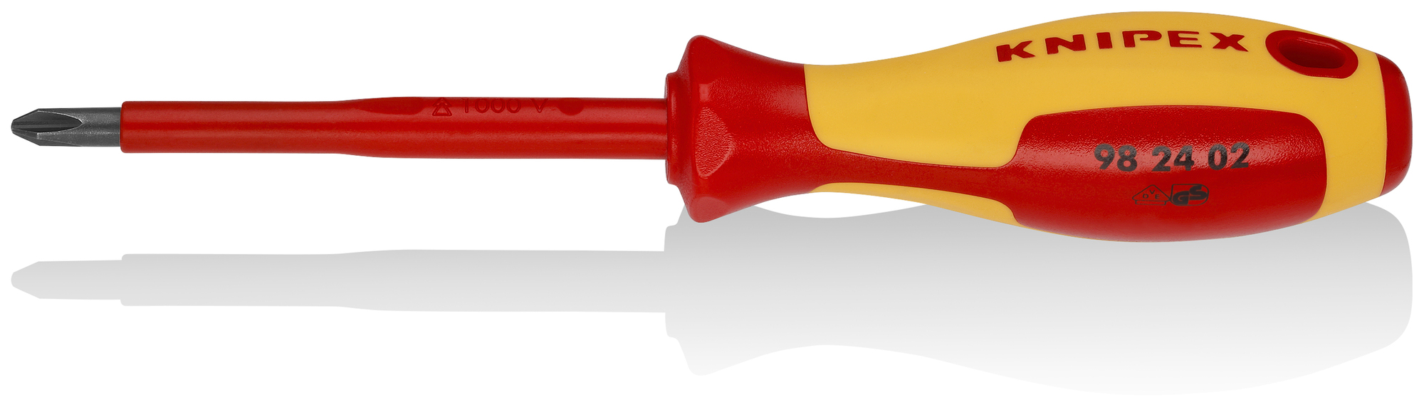 Phillips Screwdriver, 4 in.-1000V Insulated, P2, 8 1/2 in., Multi-Component, VDE