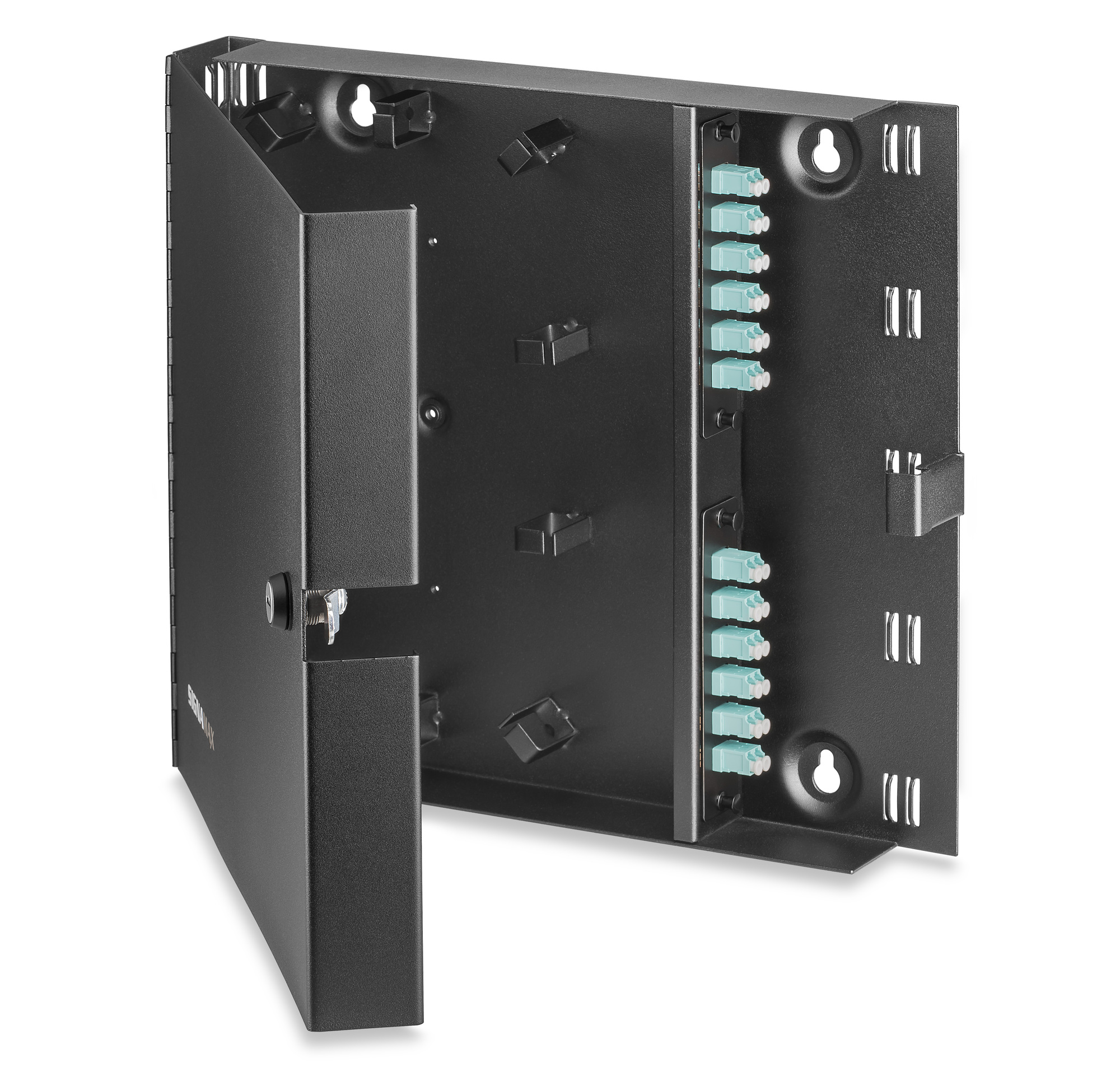 2-Module Wall Mount With Cam Lock, Black