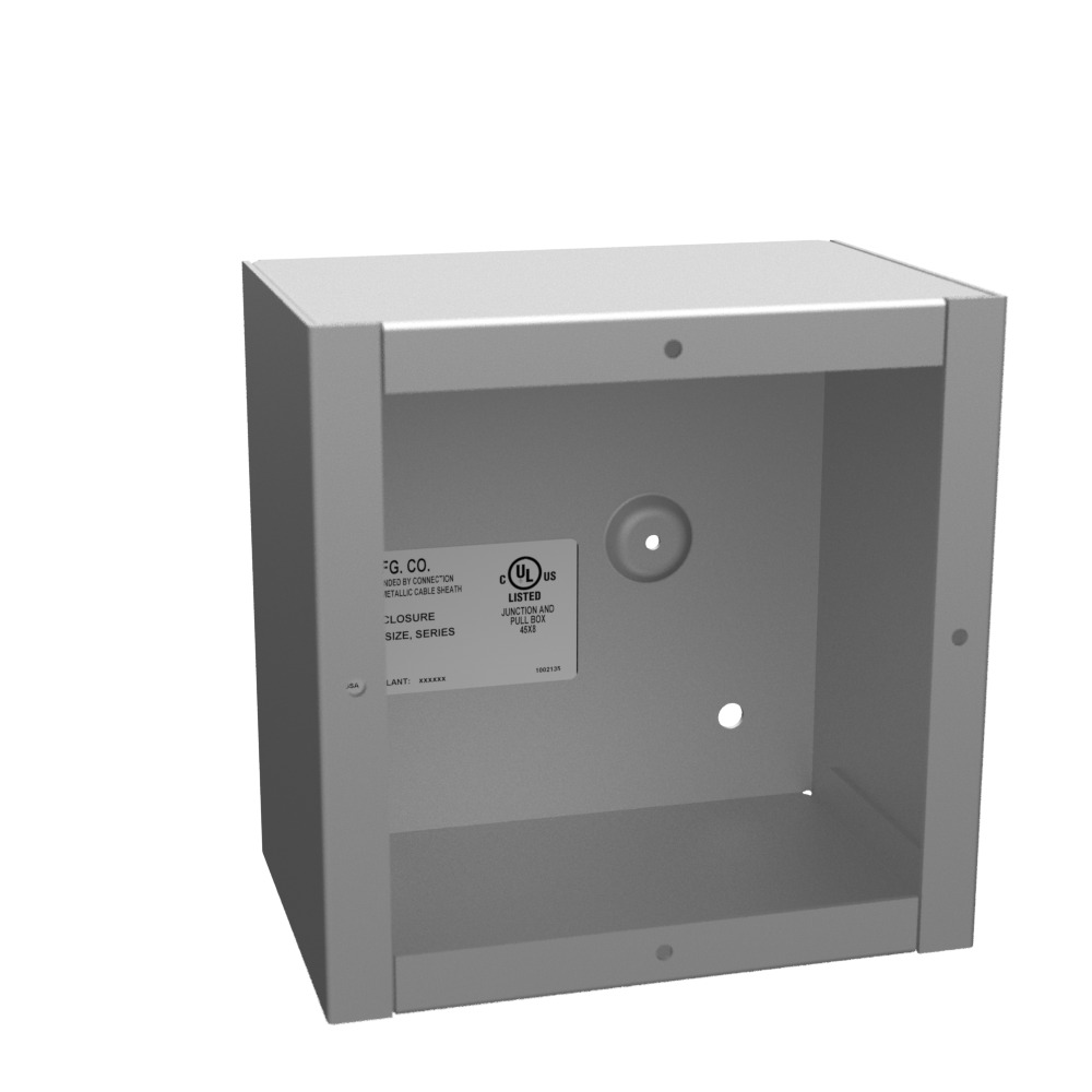 6x4x6 Screw Cover Type 1 UL Listed Steel No Knockouts No Paint Cover with Teardrop Slots Mounting Holes in Back