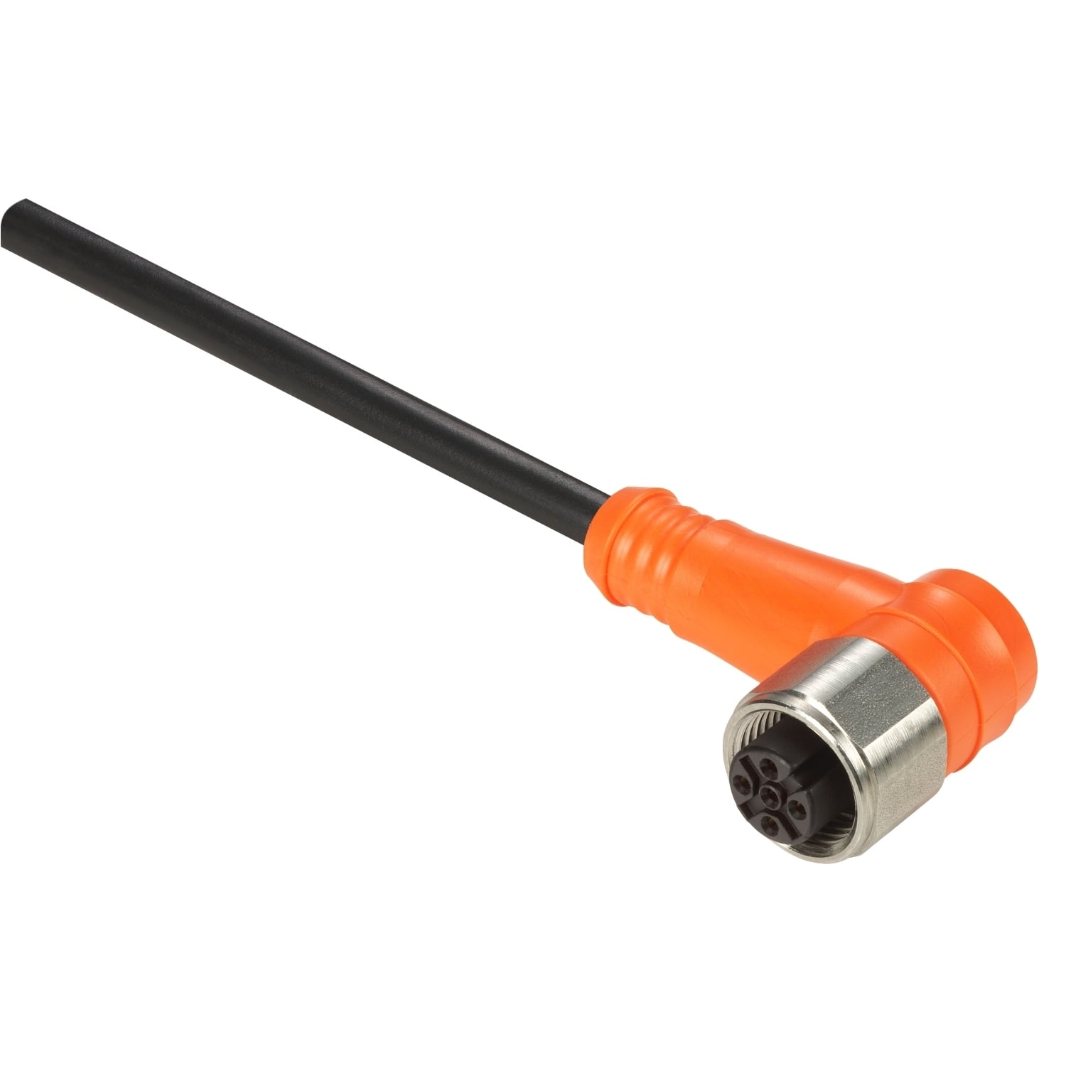 Pre wired connectors XZ, elbowed female, M12, 4 pins, cable PVC 5 m