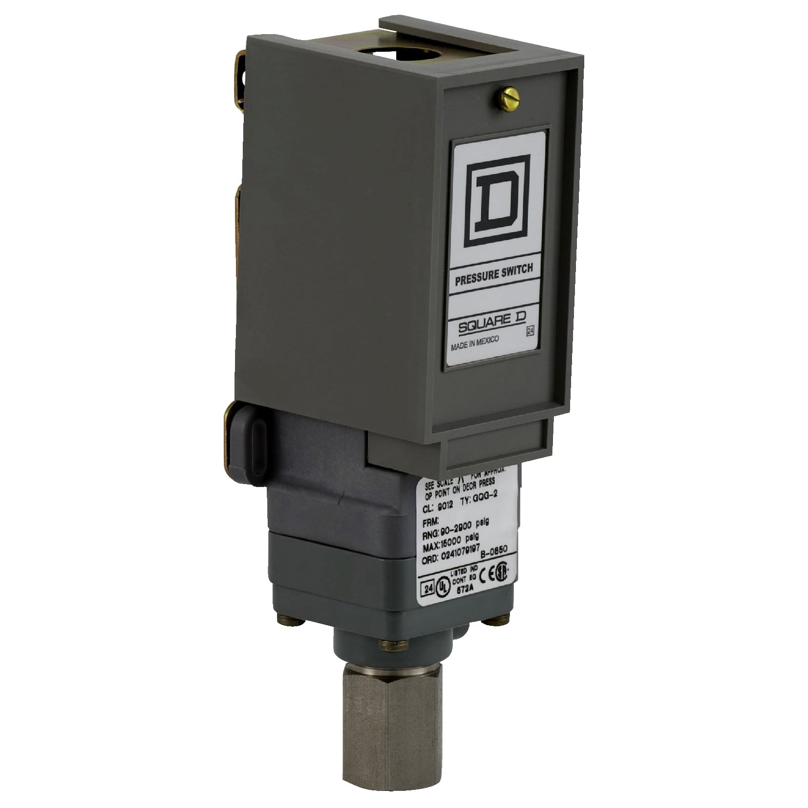 pressure switch 9012G - fixed scale - 1 threshold - 1.0 to 40 psig