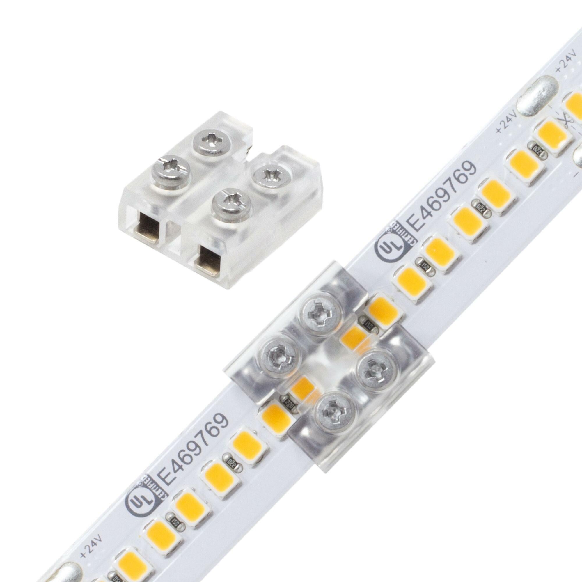 Tape Light Terminal Block Connector, Screw Down, 8mm, Tape-To-Wire - Pack of 1
