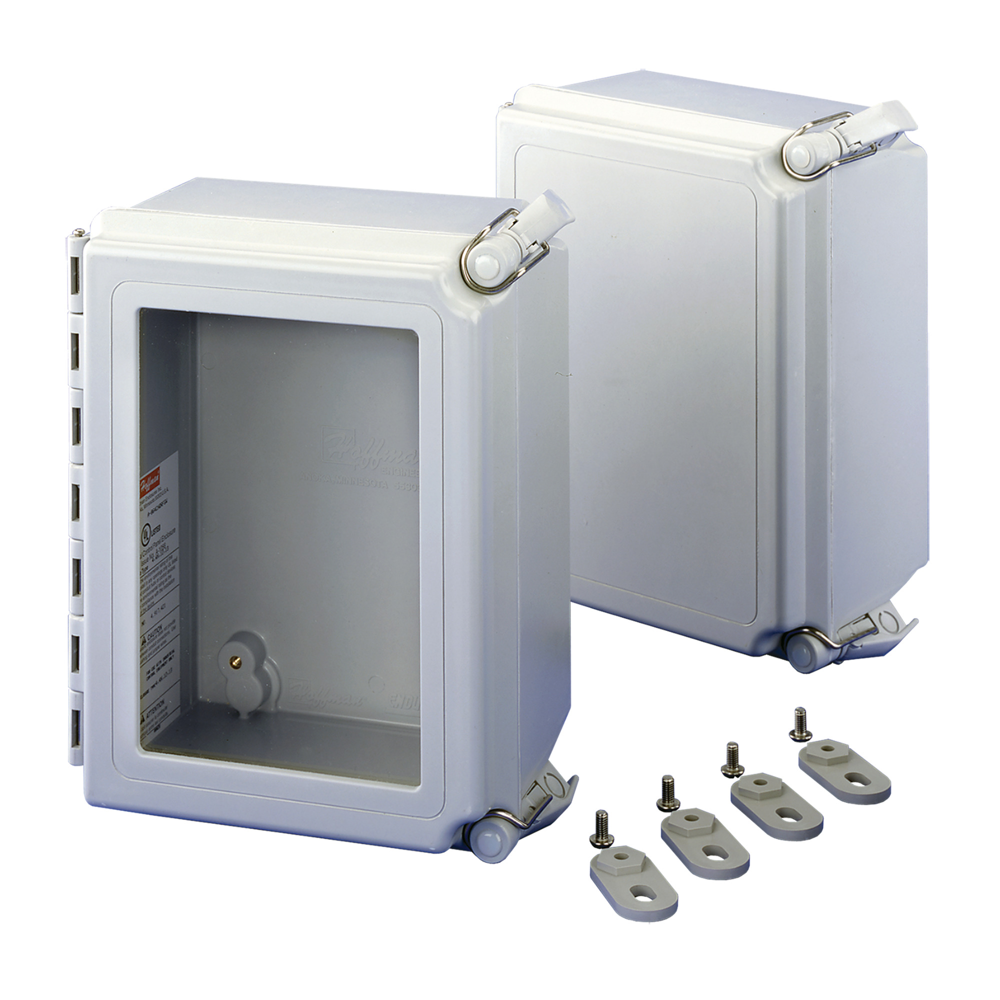 Continuous Hinge QR Cover Enclosure 4X, 12x10x6, Light Gray, Fiberglass