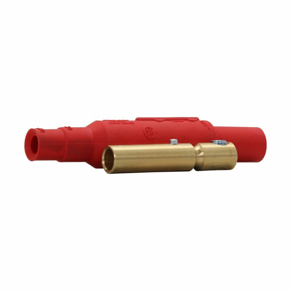 Eaton Crouse-Hinds series Cam-Lok J Series E1015 plug, Up to 150A continuous, #8-#4 AWG, Orange, Set screw, Brass contacts, Female, Thermoplastic elastomer (TPE), Non-vulcanized, 600 Vac/dc