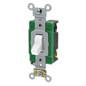 30 Amp, 120/277 Volt, Toggle Single-Pole AC Quiet Switch, Extra Heavy Duty Grade, Self Grounding, Brown
