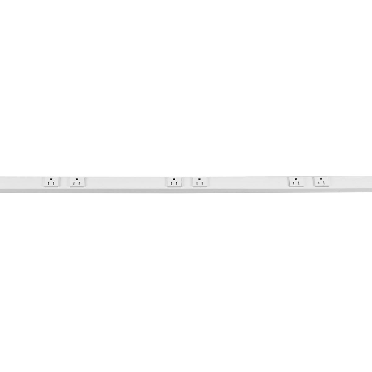Raceway, Non-Metallic PlugTrak, 15A 125V, 5' Length, 5) Tamper Resistant Duplex Receptacles, Single Circuit, White