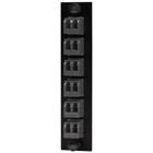 Fiber Optic Panel Adapter, 12-Fiber, 6) LC Duplex, Phosphor Bronze Sleeves, Black