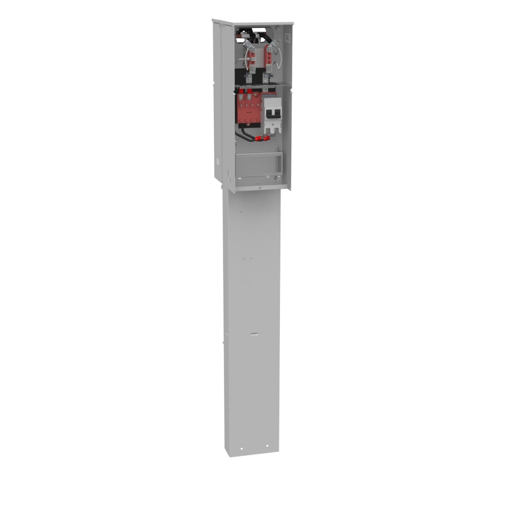 4 Terminal Ringless Plain Top Horn Bypass 2-200 Ampere Main Breaker Double Pedestal Direct Bury Alliant Energy