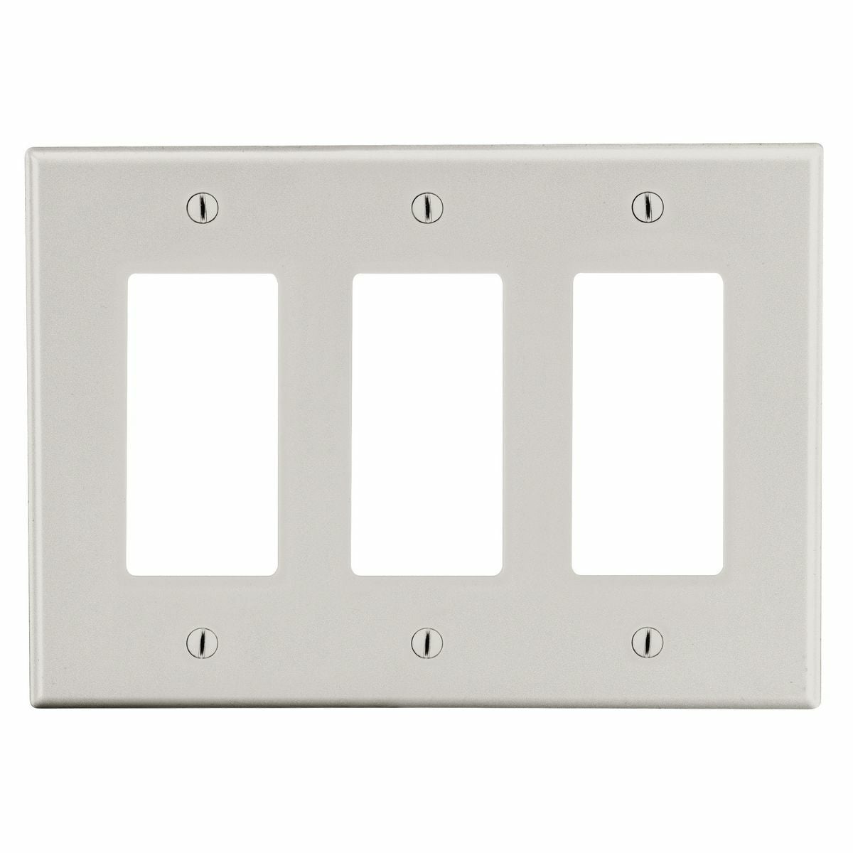 Hubbell Wiring Device Kellems, Wallplates and Box Covers, Wallplate,Non-Metallic, 3-Gang, 3) Decorator, Light Almond