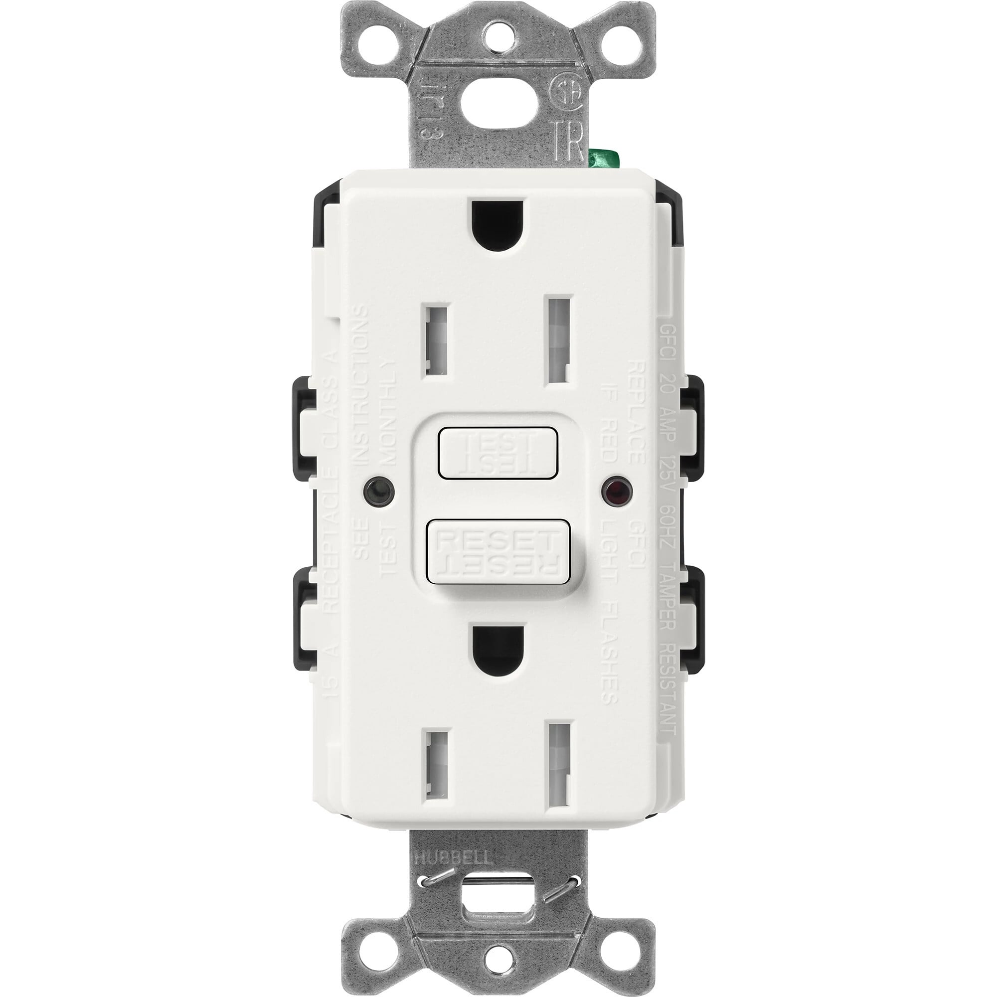 Lutron Claro Tamper-Resistant GFCI Duplex Receptacle, 15-Amp, Architectural White