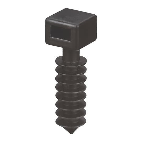 Heavy-Duty Wall Plug, Black Nylon 6.6 for Temperatures up to 85 Degrees Celsius, Weather and Ultraviolet Resistant, Length of 9.9mm (0.39 Inches), Width of 9.9mm (0.39 Inches), Height of 31.8mm (1.25 Inches), to be Used with Masonry and Brick Surfaces, Hole Size in Masonry of 6.35mm (0.25 Inches)
