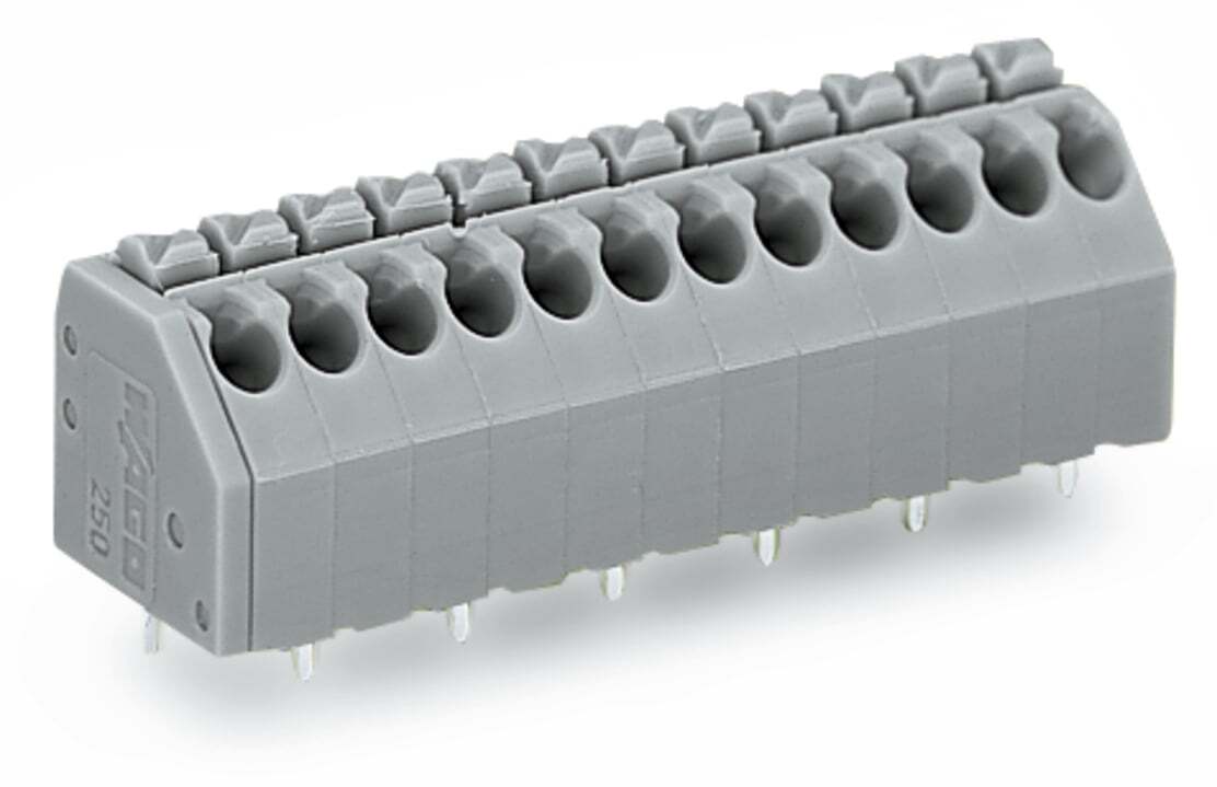 PCB terminal block; push-button; 1.5 mm; Pin spacing 3.5 mm; 8-pole; Push-in CAGE CLAMP; 1,50 mm; gray