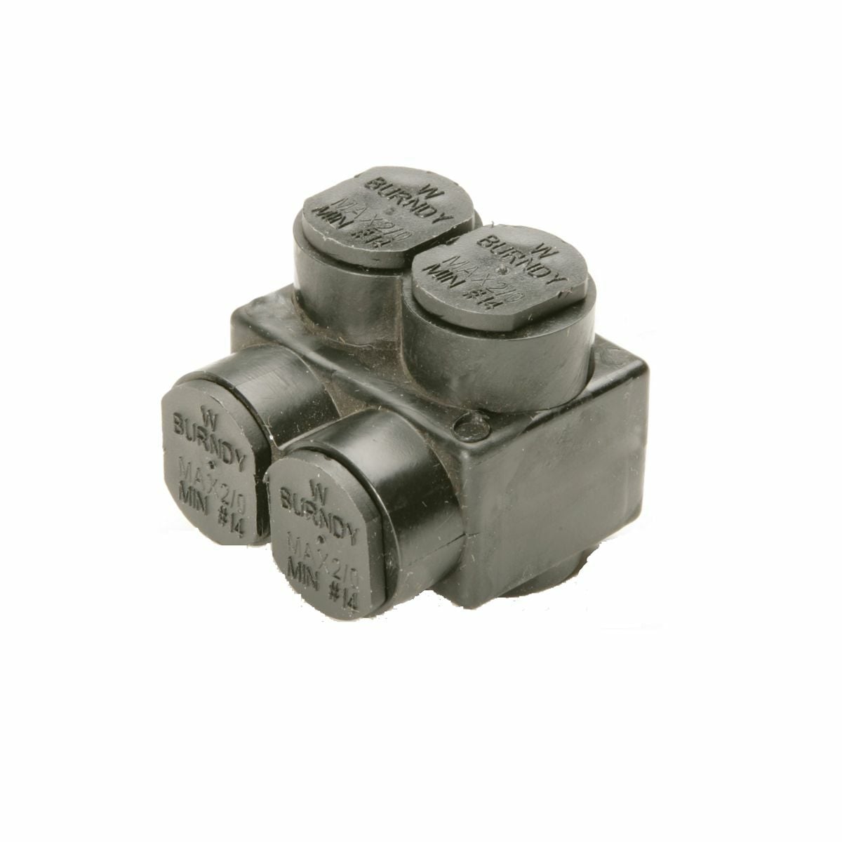 Aluminum Multiple Tap Connector, UV Rated, 2 Port, 1 Sided Entry, 14-2/0 AWG.