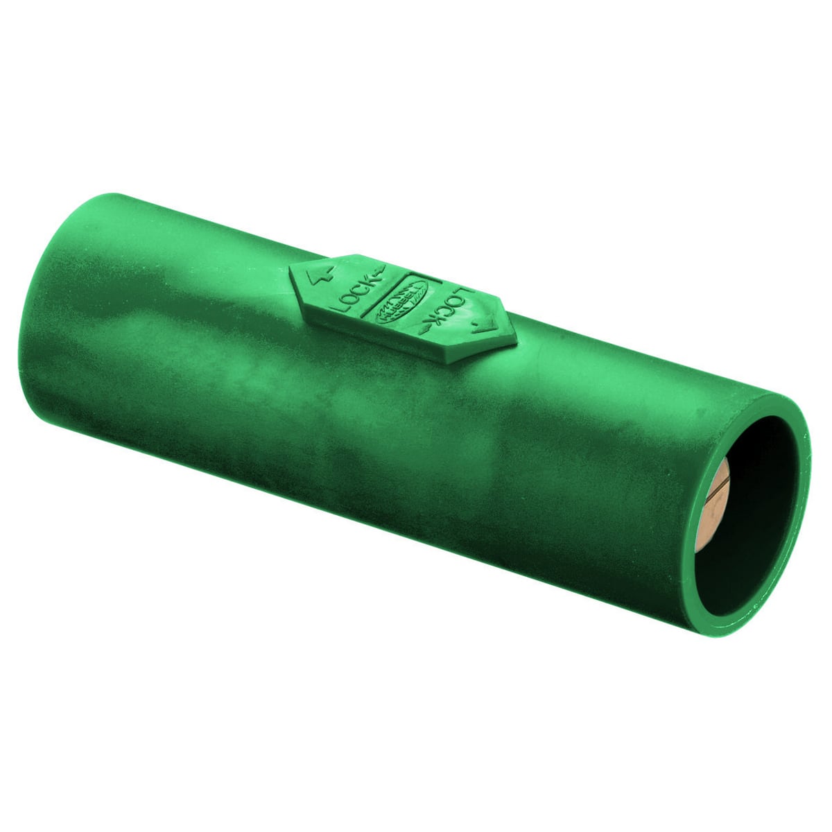 Heavy Duty Products, Single Pole Devices, Industrial Grade, Double Male, Coupler, 400A 600V AC/DC, Single Conductor, Pre-Wired, Green