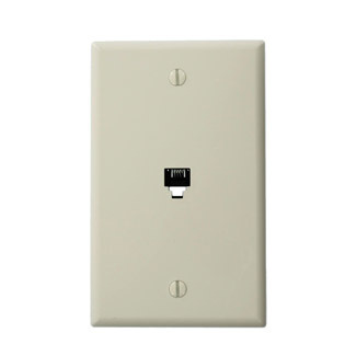 Standard Telephone Wall Jack, 6P4C, Screw Terminals, ColorLight Crescent Electric Supply Company