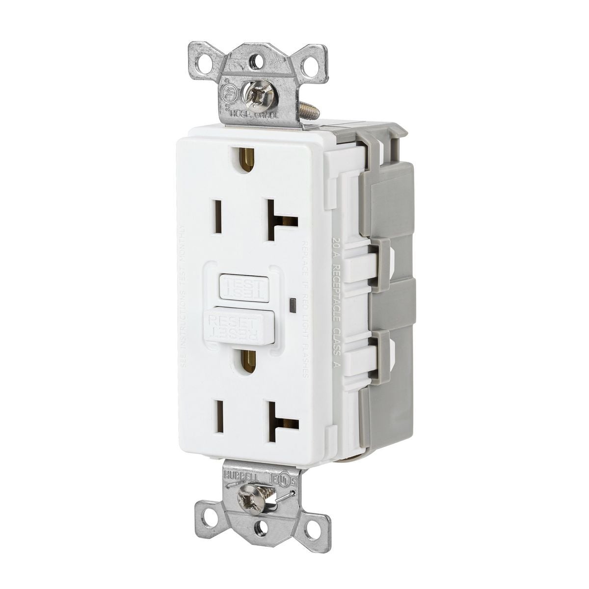 SNAPConnect GFCI Receptacle, 20A, AUTOGUARD, Self-Test, 125V, 2-Pole 3-Wire Grounding, 5-20R.