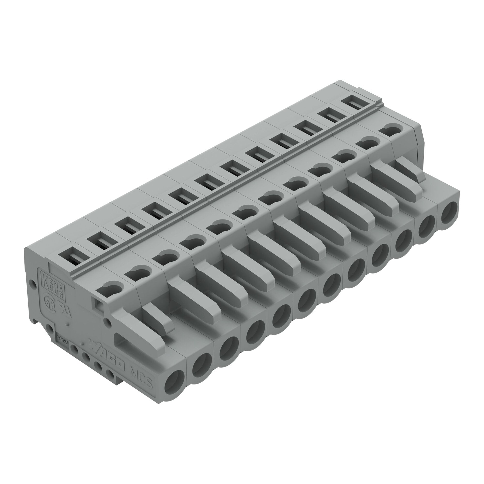 1-conductor female connector; CAGE CLAMP; 2.5 mm; Pin spacing 5 mm; 12-pole; 2,50 mm; gray
