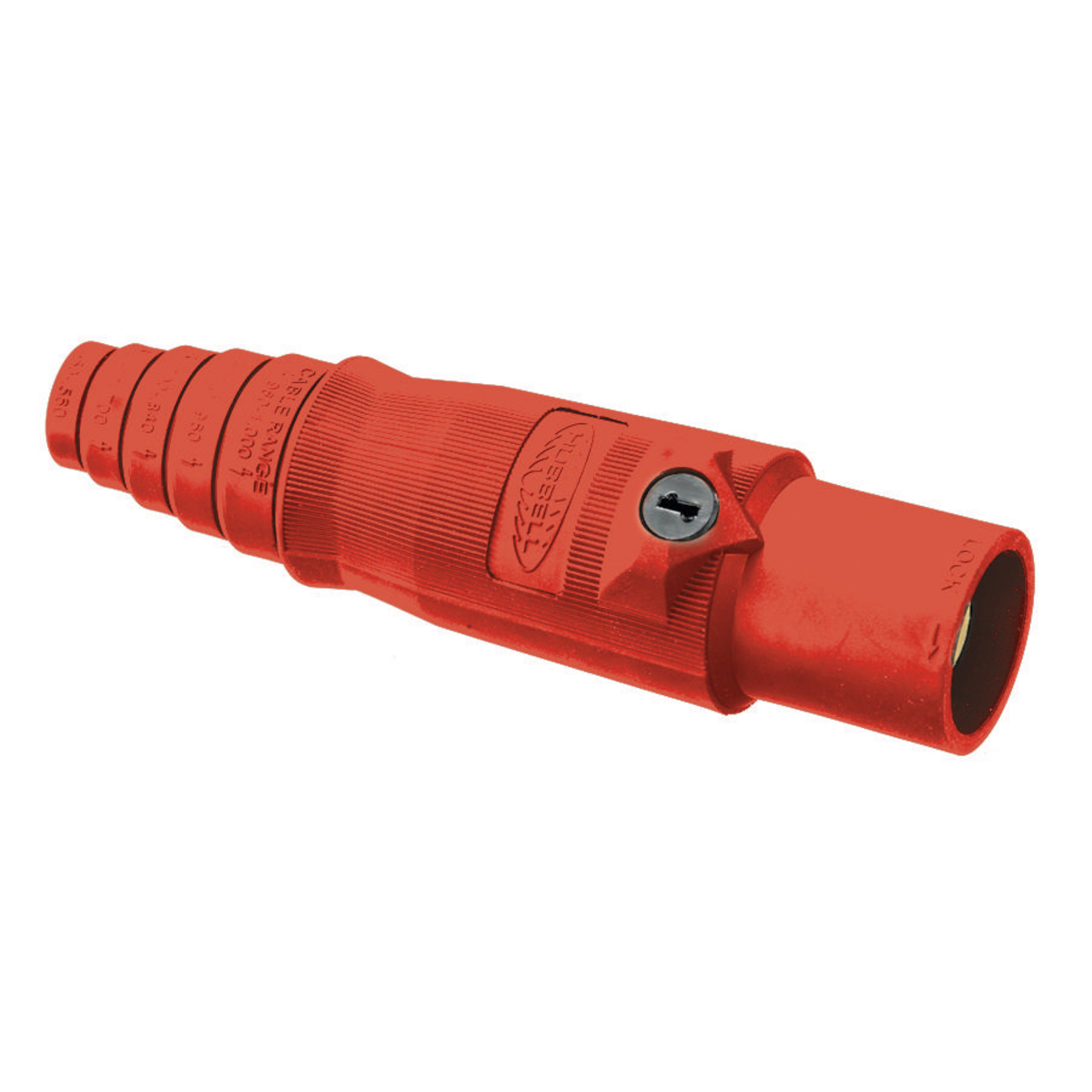 Heavy Duty Products, Single Pole Devices, Industrial Grade, Male, Plug, 400A 600V AC/DC, Single Conductor, Double Set Screws, Red