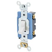 15 Amp, 120 Volt, Toggle Lighted Handle, Illuminated Off Single-Pole AC Quiet Switch, Extra Heavy Duty Grade, Self Grounding, White