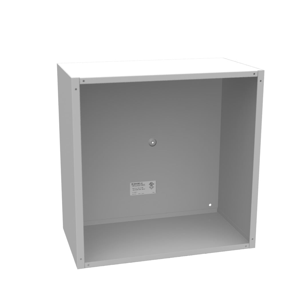 18x10x18 Screw Cover Type 1 UL Listed Steel No Knockouts ANSI 61 Gray Cover with Teardrop Slots Mounting Holes in Back