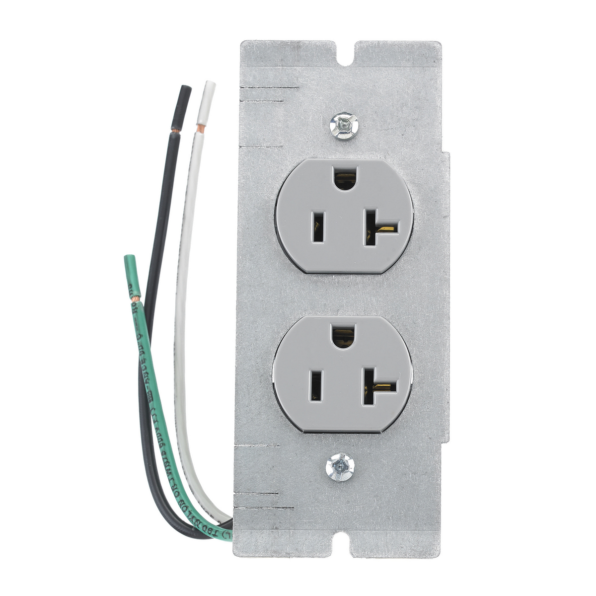 Concrete, Access, Wood Concrete, Access, Wood Floorboxes, Recessed, 2, 4, & 6-Gang Series, Pre-Wired Device Plate, CR20GRY with 18" Stranded Wire