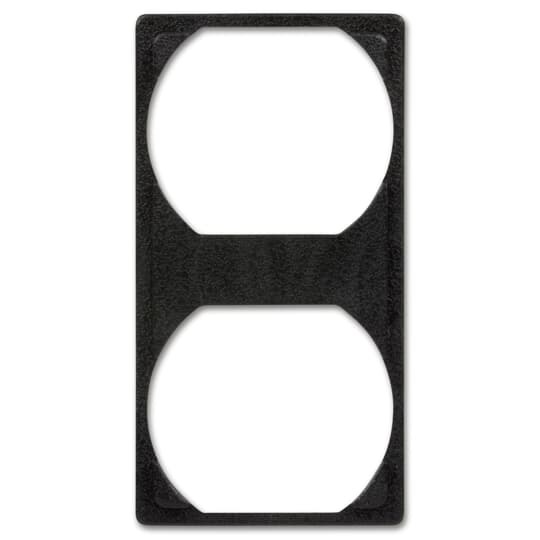 Rectangular Insert, Duplex Receptacle, Black Polycarbonate, For Flush Service Round Floor Box, 140 Cubic Inches, Opening Diameter 5-31/32 Inches, Base Diameter 8-1/8 Inches, Depth 6 Inches, 1 Inch and 1-1/2 Inch Conduit Hubs, Non-Metallic, Minimum Concrete Depth Flush 4 Inches Furniture Feed 3-1/2 Inches