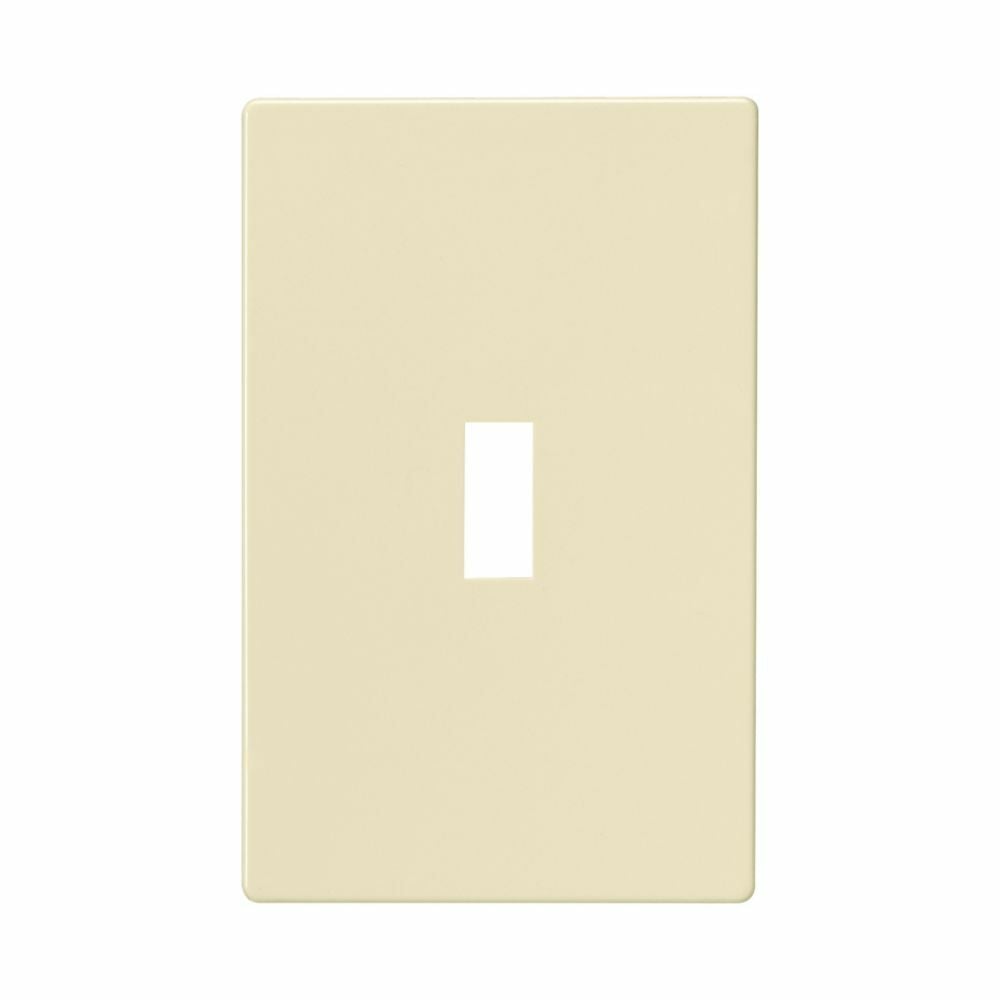 Eaton Screwless wallplate, Screwless, Almond, Toggle Cutout, Polycarbonate, Single- gang, Mid-size